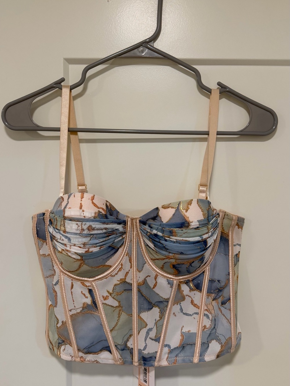 MICAS Floral Print Corset Cami Top